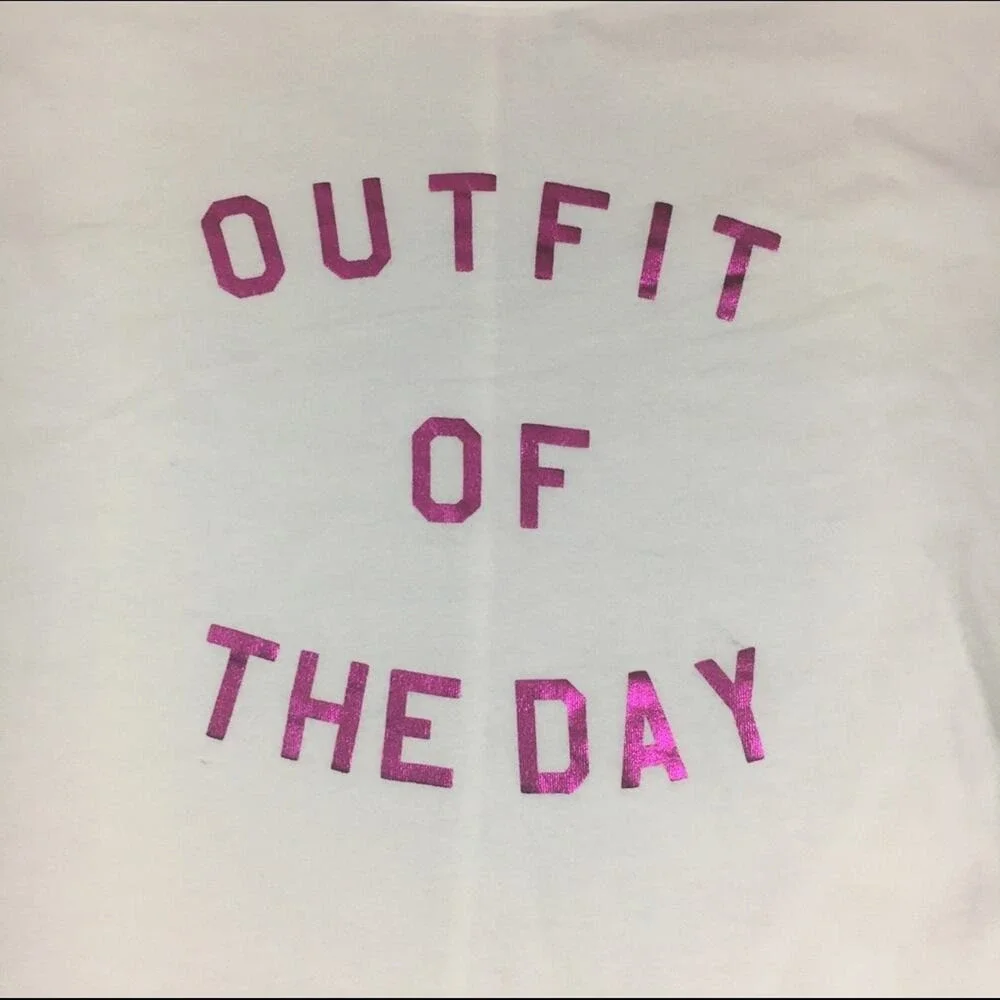 Old Navy Girls Top Size S 6 7 Drop‎ Shoulder Fuchsia White Outfit of the Day NEW